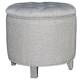 Crestview Collection CVFZR906 Birch Furniture Savannah Linen Shoe Ottoman [並行輸入品]