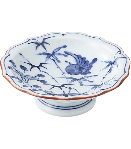 Amazon.co.jp: 有田焼 福泉窯 染付牡丹唐草 輪花プレート 27cm大皿 箱