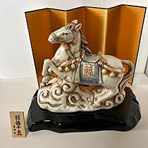 藥師窯 虎干枝 置物 招き虎 緣起物 箱付 干支 置物 薬師窯 錦彩招福辰（七福神・宝船） 64 たつ 干支の辰