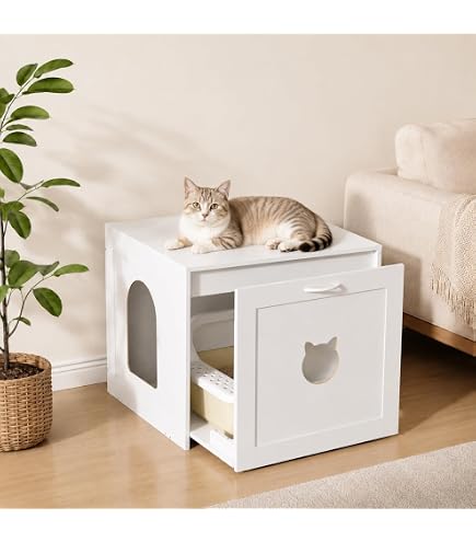 Amazon | ZENY 猫トイレカバー 大型 猫トイレ 隠す 家具 木製 猫トイレ