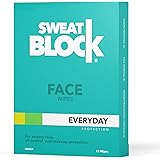 SweatBlock Daily Antiperspirant Face Wipes + Oily Skin Control, Minimize Shine & Protect Makeup. Ideal for Face, Forehead, & 