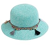 青いベイビーサンハット、女の子ビーチの麦わら帽子、ビーチハット