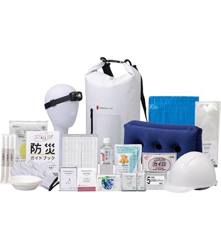 Amazon.co.jp: 岸田産業 防災セット 緊急防災17点セット (1000E) 災害 