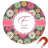 デイジーラウンドカーマグネット( Personalized ) 9" x 9" グリーン cp-rnd-mgnt-9+203648