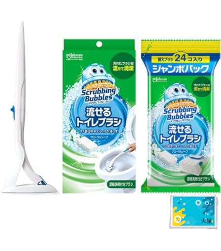 Amazon.co.jp: 【まとめ買い】 スクラビングバブル 流せるトイレブラシ