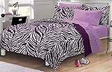 My Room Zebra Purple Ultra Soft Microfiber Comforter Sheet Set, Multi-Colored, Twin/Twin X-Large