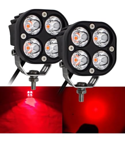 STDYSUN LED Driving Fog Lights Motorcycle Fog Lights Dual Color Amber/White 2Pcs 3.7Inch Pod Lights Offroad Lights Work Auxiliary Lights Fit For - View #9