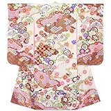 七五三 7歳 着物 合繊 刺繍入り絵羽柄 女の子の着物「生成り 古典柄」TYSR811