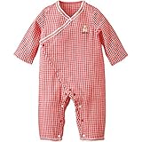 長袖ベビさらオール(ギンガム) 《コンビミニ》 80 レッド