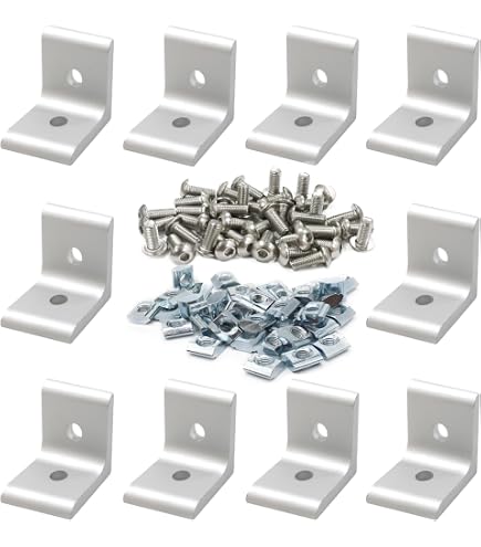 Lot De 5 équerres Renforcées 80/20 4336 – Série 15, Aluminium, 4 Trous