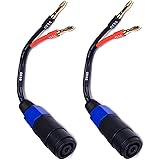 CNCESS CESS-004 バナナプラグ - メススピコンスピーカーアダプターケーブル 12AWG - 2パック (4mm バナナ)