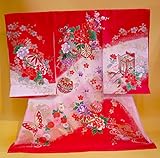 【正絹】 お宮参り着物　（初着・産着）　女児　M2-9 花車に手毬・蝶柄　新品仕立上り　★もれなく５大特典付！
