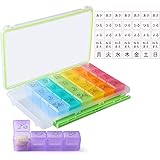 Opret ピルケース 薬ケース 防水仕様 薬入れ サプリメントケース 1週間 1日4回 携帯用 習慣薬箱 薬入れ コンパクト 曜日シール付き