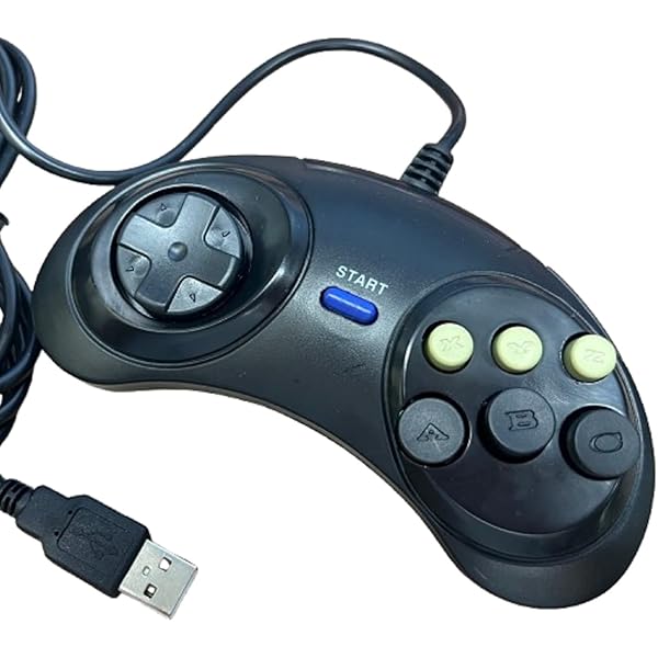 Amazon.co.jp: MD (メガドライブ) 6ボタン コントローラー 有線パッド