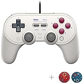 8Bitdo Pro 2 Wired Controller with Customize Back Buttons & Modifiable Vibration for Switch, Steam Deck, PC Windows and Raspb