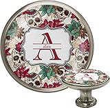 Sugar Skulls &花キャビネットノブ(シルバー) ( Personalized )