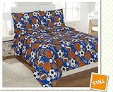 Fancy Collection 4 pc Kids/teens Sports Football Basketball Baseball Soccer Design Luxury Sheet set 