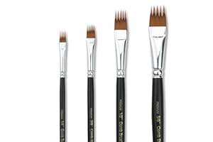 GACDR Paint Brush Comb Set - 4PCS Professional Grainer Brushes for Acrylic Painting, Oil & Watercolor - Texture Brushes for A