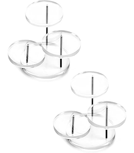 Vicenpal 8 Pcs Acrylic Square Display Block Clear Polished Cube Jewelry Stand Solid Acrylic Pedestal Stand Crystal Ring Showcase Holder Display Base