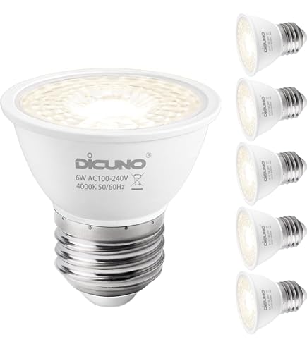 Fwaytech LED電球 E26 電球色 調光 COB7W JDR[ファイ]50 調光対応 ダクトレールLEDスポットライト ハロゲン電球形60W〜75W相当 ダイクロハロゲン 密閉器具対応 6個セット (電球色相当(2700K), 本体銀 (広角60 Amazon | Fwaytech LED電球 E26 電球色 調光 COB7W JDRφ50 調光対応