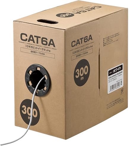 Amazon.co.jp: 通信興業 CAT6A LANケーブル (200m巻き) TSUNET-10GE