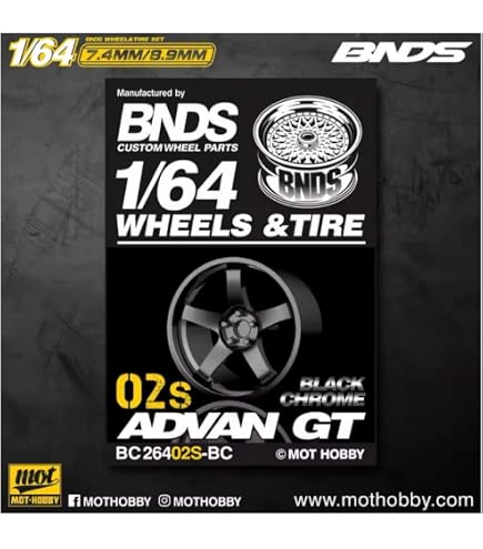 Amazon | BNDS 1/64 ミニカー用 カスタムホイール 1台分 約9.8mm