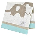 Just Born Jacquard Sweater Blanket, Elephant