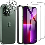 DZHFU iPhone 13 Pro 強化ガラスフィルム【4枚入り】 高精細 6.1インチ 全面保護 硬度9Ｈ 滑らかなタッチ操作 指紋付着防止 自動吸着 飛散防止 気泡防止 日本旭硝子製 ガイド枠付き 貼り付けは簡単 【強化ガラスフィルム(2枚入