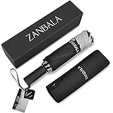 ZANBALA 折りたたみ傘 ワンタッチ自動開閉 メンズ レディース 軽量 逆さ傘 頑丈な10本骨 晴雨兼用傘 210T高強度グラスファイバー 耐風撥水 最新安全逆戻り防止装置 収納ポーチ付き