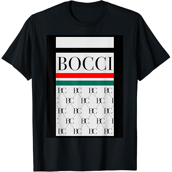 Amazon | 【バックプリント・背中側】BOCCI ぼっち ロゴ 総柄 イタリア