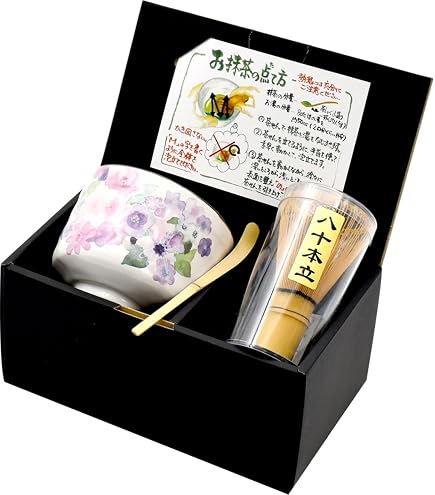 Amazon｜美濃焼 抹茶碗 ギフトセット 木箱入 窯変釉薬 金麗 茶色 約