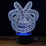 テーブルランプ3D創造性光る抽象的なLEDナイトライトベッドルームベッドサイドランプホリデーギフト,Blue