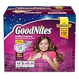 Goodnites Bedtime Underwear Girls, Size L-XL, 44 CT by Goodnites