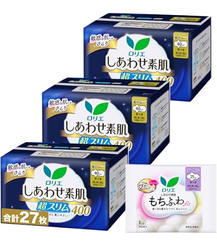 Amazon | ロリエ しあわせ素肌 超スリム 特に多い夜用 羽つき400 (9コ