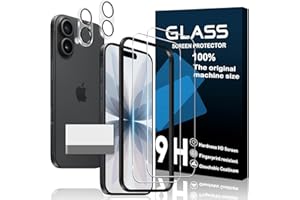 Compatible with iPhone 17 Glass Film, iPhone 17 with Guide Frame, Fingerprint Prevention, 2 x Film + 2 x Lens Protective Film + 1 x Guide Frame + 1 x Removing Foam Plate), Made in Japan, Asahi Glass Material, Anti-Fingerprint, High Transmittance Shatterproof Easy Application Bubble Free Ultra Thin JCJCLY-IPTM17