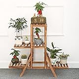 フラワースタンド フラワースタンド 木製 - フラワースタンドシェルフフローリングソリッドウッド多層フラワーディスプレイ盆栽シェルフ室内フロアプラントポットシェルフ