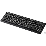 エレコム キーボード ワイヤレス (レシーバー付属) プレミアムメンブレン フルキーボード 1000万回高耐久 ブラック TK-FDM088TBK