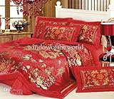 1 中国のお祝いの綿 100 ％のピース、クイーンの寝具のキルトのどちらかの操作を行い結婚式 4 PC に設定されて羽毛布団カバー