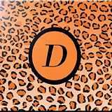 Rikki Knightレター" D " Purple Leopard Printモノグラムデザインアートセラミックタイル 6 inch ceramic オレンジ 6inctile2495