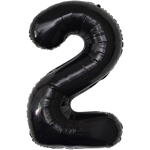 Haobase 40 inch Number Balloons Giant Foil Digital Balloon for Birthday Anniversary Party Festival Decorations (Black 2)