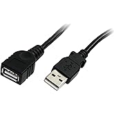 StarTech.com 6 ft Black USB 2.0 Extension Cable A to A - M/F (USBEXTAA6BK)