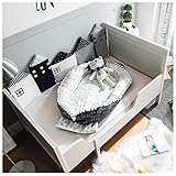 ベビー ベッドインベッド ポンポン付き 可愛い お洒落 赤ちゃんベッド 添い寝 おむつ換え ベッドガード 取り外し洗濯可 出産祝い プレゼント INS (95*70*16cm, 猫)