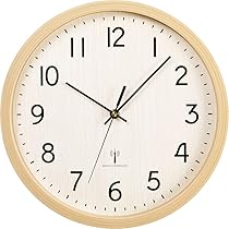 Amazon.co.jp: アイリスプラザ 掛け時計 電波時計 ナチュラル 直径30cm