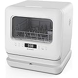 モーソー 食器洗い乾燥機 工事不要 タンク式食洗機 除菌率99.9％ 6つの洗浄コース 液晶表示 ドライキープ搭載 分岐水栓対応 MooSoo MX10 ホワイト