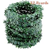 32.8ヤード人工アイビーガーランドFoliage Green Leaves Fake Vineヘッドバンド人工リーフVine Fake Hanging植物ウェディングパーティーセレモニー用のDIYヘ
