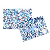 母子手帳ケース(Flower Tops フラワー・トップス) ブルー