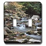 Danita Delimont – ノースカロライナ州 – ノースカロライナ州、Great Smoky Mountains、Oconaluftee川、秋 – 照明スイッチカバー – ダブルトグルスイッ