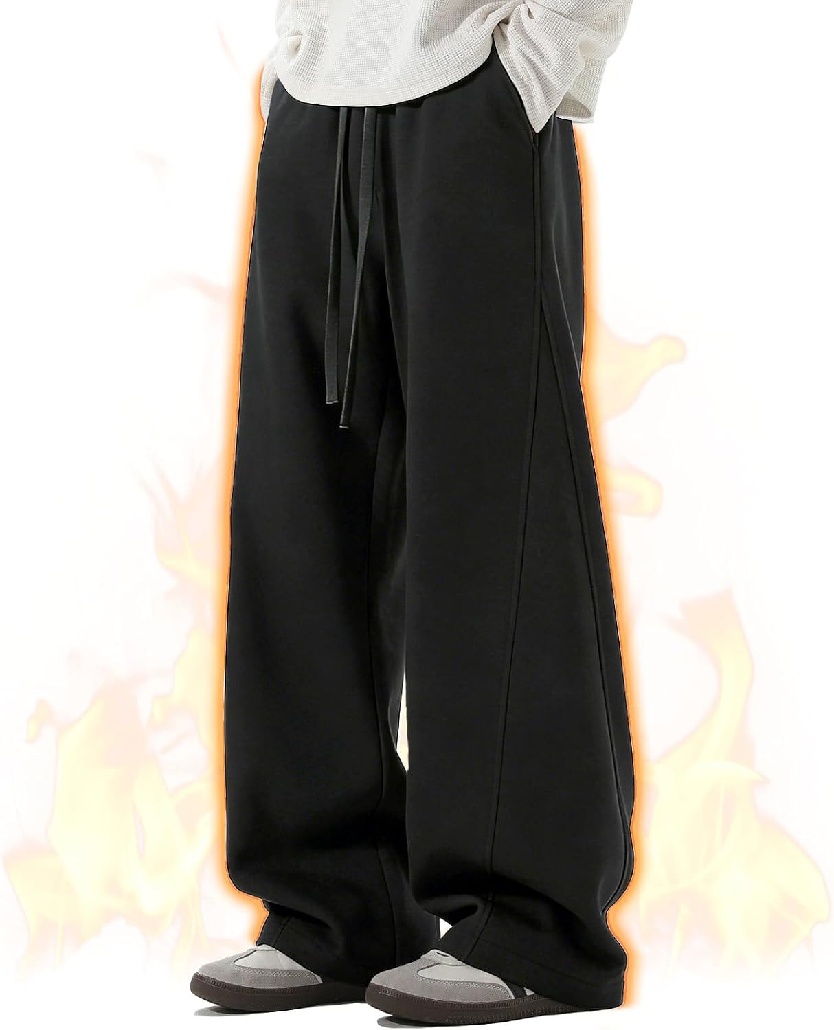 [QulbltX] ジョガーパンツ メンズ 裏起毛 防寒 暖パン スウェットパンツ ワイド ゆったり ストレッチ 快適 調整可能ウエスト ロングパンツ オールシーズン トレーニングウェア カジュアル 部屋着