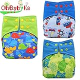 Ohbabyka3点セット 布おむつカバー サイズ調整可 キッズ ベビー 赤ちゃん 新生児 トイレ 布おむつカバー 布オムツカバー 70cm 80cm 90cm 子供 保育園 入園準備 入園グッズ 男
