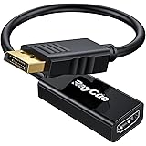 RayCue DisplayPort HDMI 変換アダプタ 4K ディスプレイポート hdmi ケーブル DP(PC) to HDMI(モニター）単方向のみの変換対応 逆方向変換非対応 ブラック